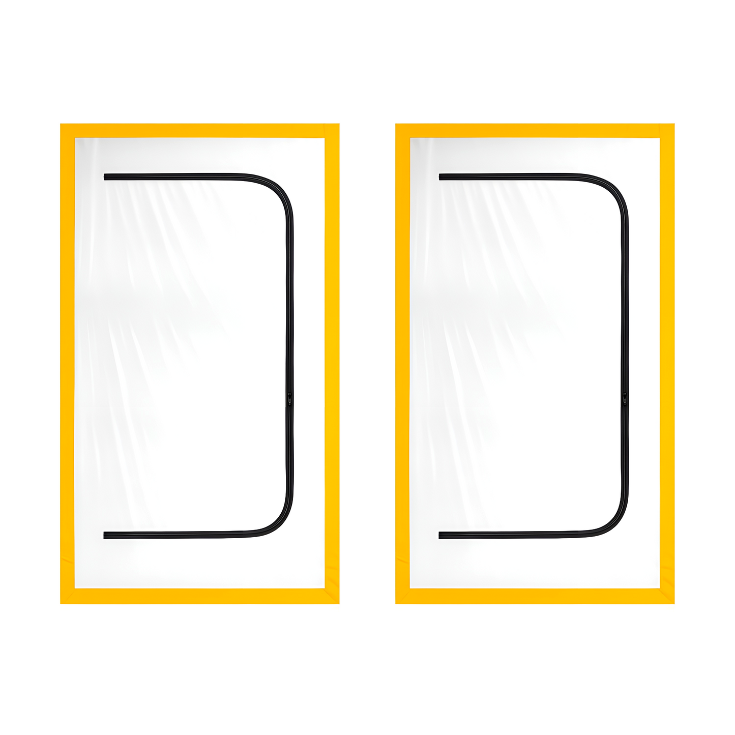 2 x Dust Door with Zip 110 x 220cm - Renovation Dust-Barrier Curtain for Doorways - Double-Sided Zipper - Tape Mount - Trim to Fit