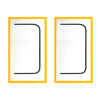 2 x Dust Door with Zip 110 x 220cm - Renovation Dust-Barrier Curtain for Doorways - Double-Sided Zipper - Tape Mount - Trim to Fit