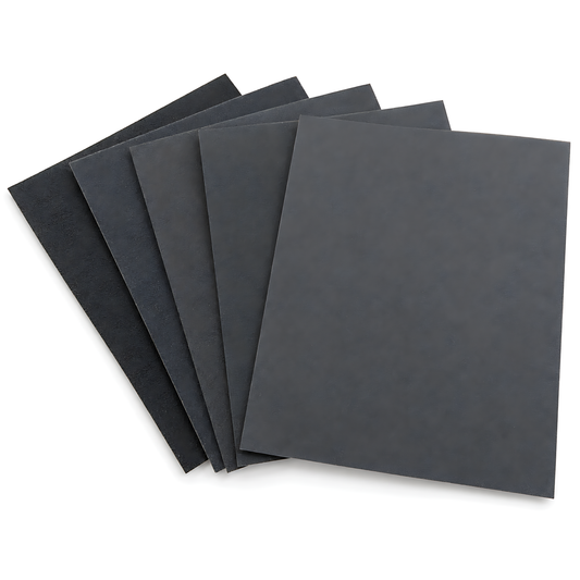 Wet and Dry Sandpaper 5 Sheets 230mm x 280mm P1000 P1200 P1500 P2000 P2500 Waterproof Silicon Carbide for Car Paint & Plastics