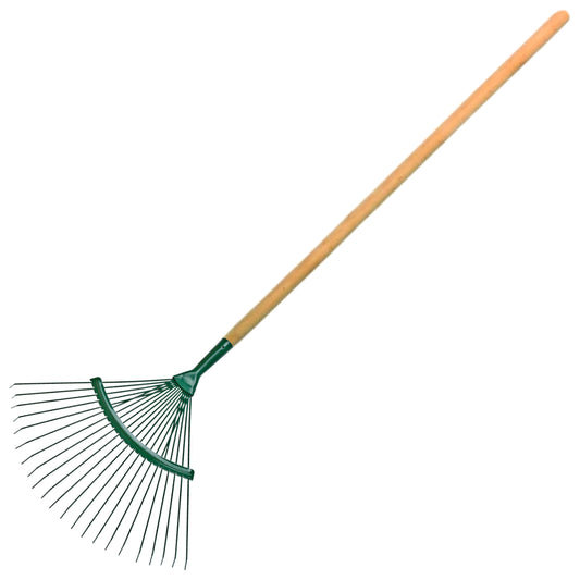 Garden Rake - 42 cm / 18 Tine Wide Rake with 120cm Long Handle - Lightweight & Durable - Leaf & Grass Rake for Quick Lawn Cleaning