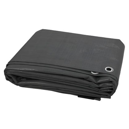 10 x 12 m Tarpaulin Cover - Grey 200GSM - Waterproof, Frost-Resistant, UV Protection, Multipurpose, Groundsheet