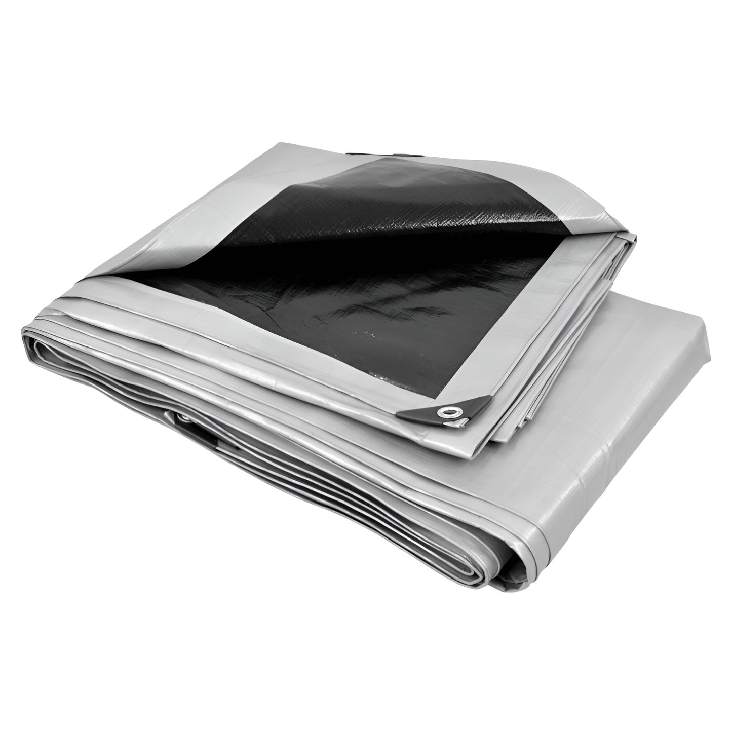 1.5 x 2 m Heavy-Duty Tarpaulin Cover - Silver/Black 260GSM - Waterproof, Frost-Resistant, UV Protection, Multipurpose, Groundsheet