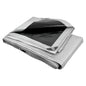 1.5 x 2 m Heavy-Duty Tarpaulin Cover - Silver/Black 260GSM - Waterproof, Frost-Resistant, UV Protection, Multipurpose, Groundsheet