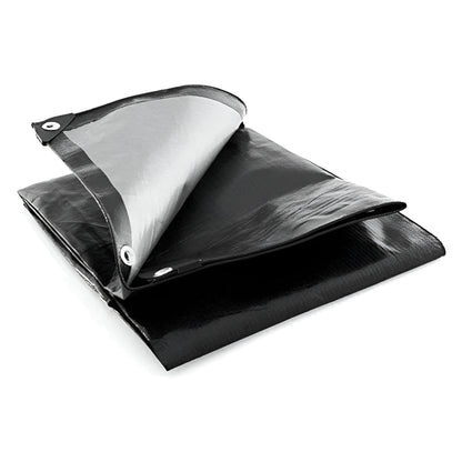 10 x 12 m Heavy-Duty Tarpaulin Cover - Black 235GSM - Waterproof, Frost-Resistant, UV Protection, Multipurpose, Groundsheet