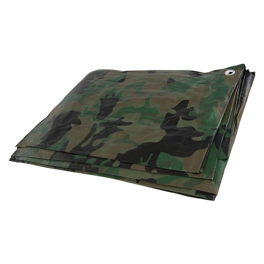 2 x 3 m Tarpaulin Cover - Camo 85GSM - Waterproof, Frost-Resistant, UV Protection, Multipurpose, Groundsheet