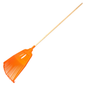 Heavy-Duty Garden Rake - 27 Tines / 57cm Wide Durable Plastic Head & Handle - Sturdy, Lightweight Tool for Lawn, Hay, Soil, Leaves