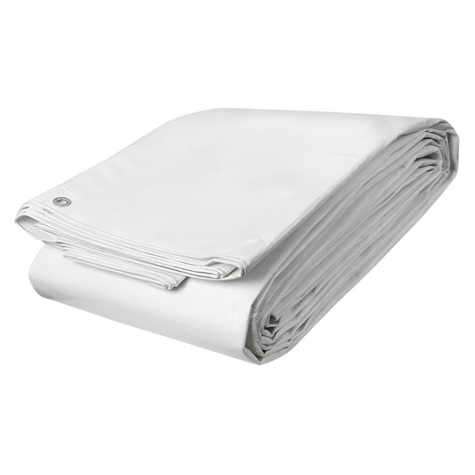 5 x 6 m Tarpaulin Cover - White 90GSM - Waterproof, Frost-Resistant, UV Protection, Multipurpose, Groundsheet