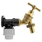 20mm MDPE Wall Flange Kit - Wall Plate Elbow with 1/2" Brass Garden Tap & Barb Hose Fitting - Easy to Install Water Hose Connector