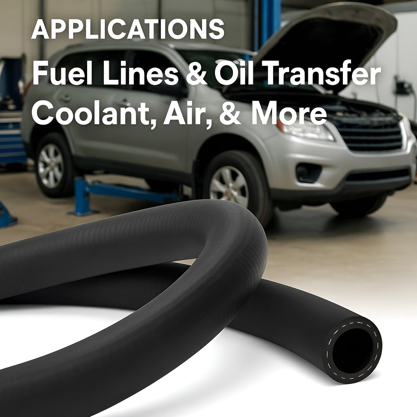 Fuel and Oil Hose 6.0 mm x 1 m SAE J30 R6 - Flexible Nitrile Rubber Petrol Diesel Oil and Water Pipe - Reinforced Fuel Line
