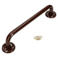 Bathroom Grab Bar for Elderly, Disabled, Seniors - 300 mm Brown Safety Handrail with Fixings - Powder Coated Steel Support Handle