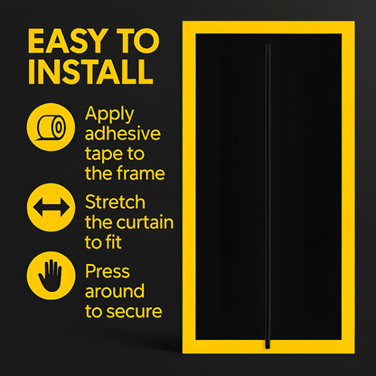 2 x Dust Door with Zip 110 x 220 cm - Dust-Barrier Doorway Curtain - Double-Sided Zip - Tape-Mount - Trim to Fit - Reusable Fabric