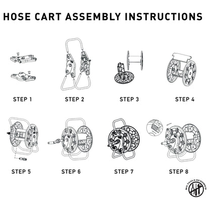 Garden Hose Reel Cart - Heavy-Duty 60m Capacity - UV-Resistant - Stable & Durable Outdoor Hose Storage - No-Tool Assembly