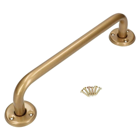 Bathroom Grab Bar for Elderly, Disabled, Seniors - 300 mm Gold Safety Handrail with Fixings - Powder Coated Steel Support Handle