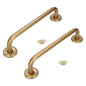 2 x Bathroom Grab Bar for Elderly, Disabled, Seniors - 300 mm Gold Safety Handrail & Fixings - Powder Coated Steel Support Handle