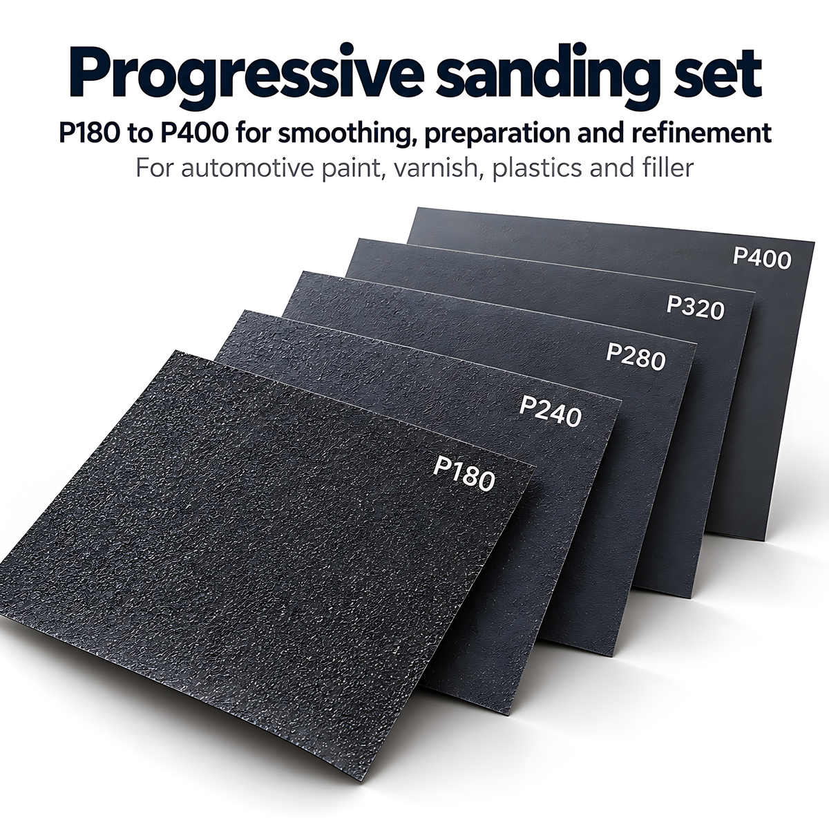 Wet and Dry Sandpaper 5 Sheets 230mm x 280mm P180 P240 P280 P320 P400 Waterproof Silicon Carbide for Car Bodywork