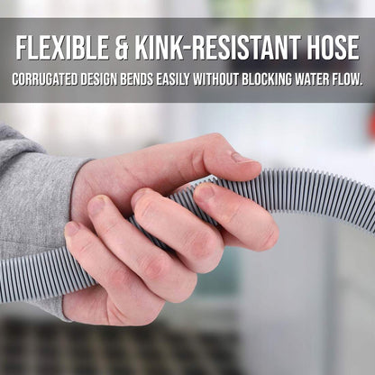 2 m Universal Drain Hose Extension Kit for Washing Machine, Dishwasher & Appliance - Fits 19 mm to 22 mm Outlet - Wastewater Pipe