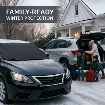 Car Windscreen Frost Cover 157 x 88 cm - Waterproof Winter Screen Guard Protector - Stops Ice & Snow, UV Sun Shade - Universal Fit
