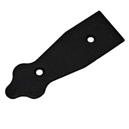 Pack of 1 x 100 mm Dummy Hinge Head, Black Steel, Vintage False Strap Hinge, Weather Resistant, Rust Proof Powder Coating