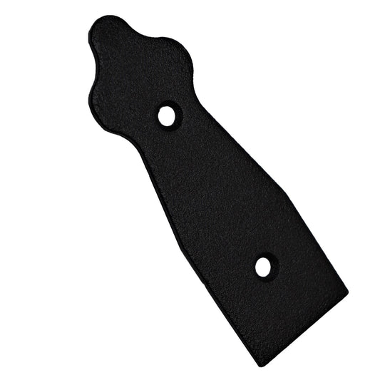 Pack of 1 x 100 mm Dummy Hinge Head, Black Steel, Vintage False Strap Hinge, Weather Resistant, Rust Proof Powder Coating