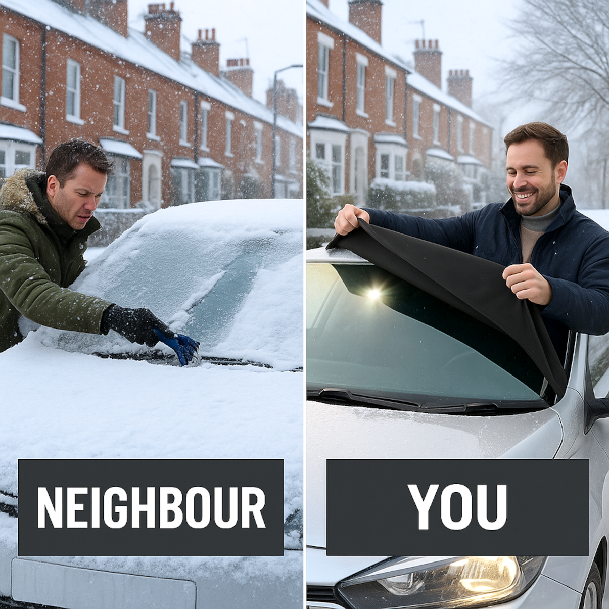 Car Windscreen Frost Cover 157 x 88 cm - Waterproof Winter Screen Guard Protector - Stops Ice & Snow, UV Sun Shade - Universal Fit