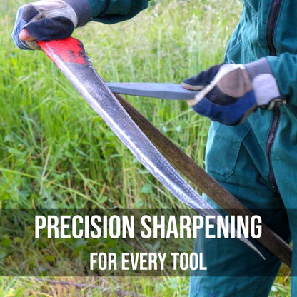 Double-Sided Sharpening Stone 230 mm / 9" - Oval Whetstone for Knives, Scythes, Chisels, Blades, Scissors, Tools - Fine Grit