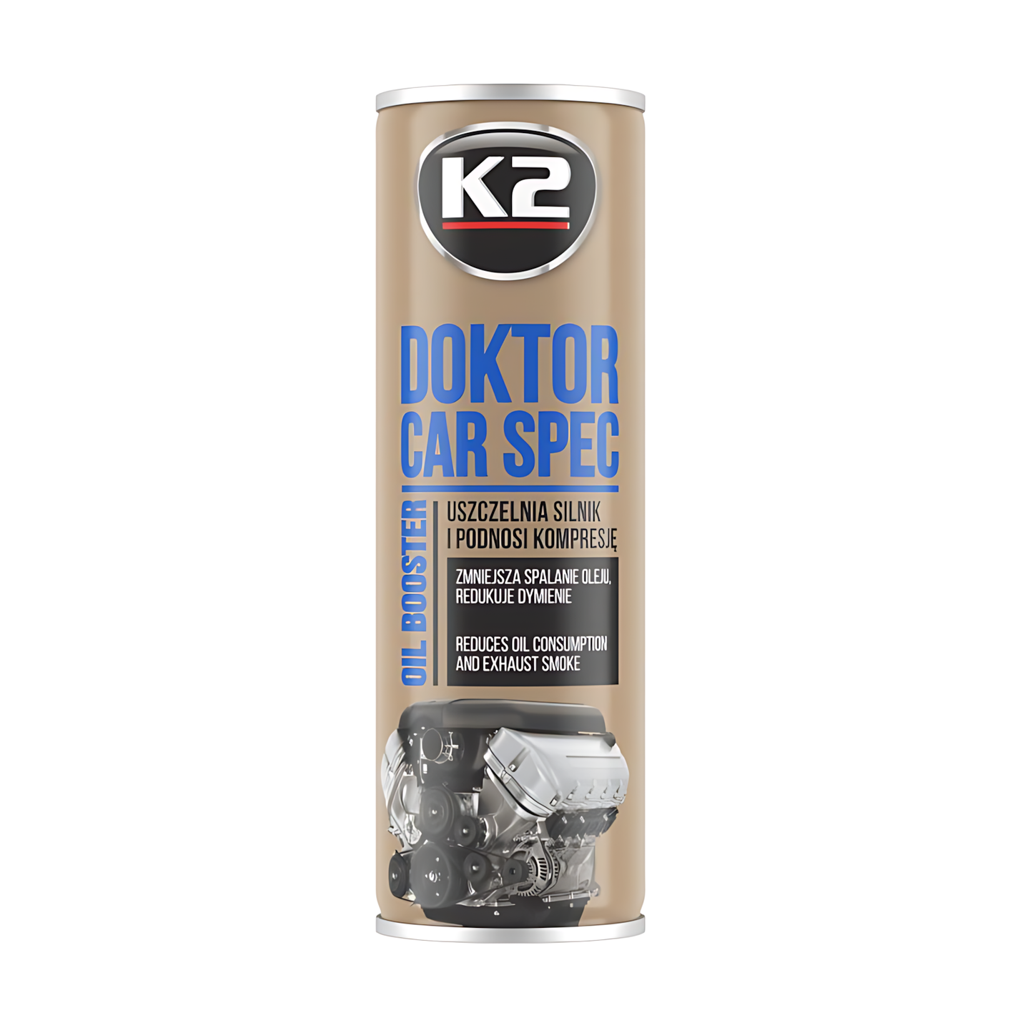 K2 Doctor Car Spec 443ml Engine Oil Treatment Additive - Helps Reduce Smoke, Oil Use, Noise