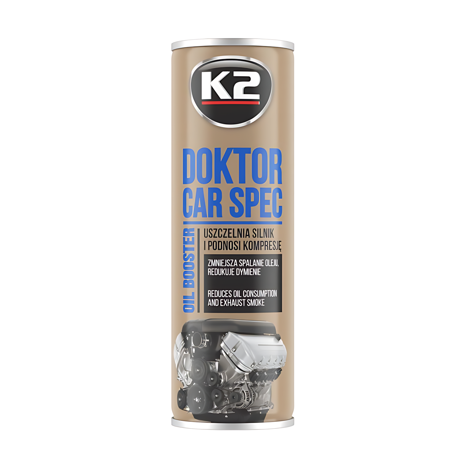 K2 Doctor Car Spec 443ml Engine Oil Treatment Additive - Helps Reduce Smoke, Oil Use, Noise