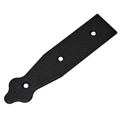 Pack of 1 x 150 mm Dummy Hinge Head, Black Steel, Vintage False Strap Hinge, Weather Resistant, Rust Proof Powder Coating