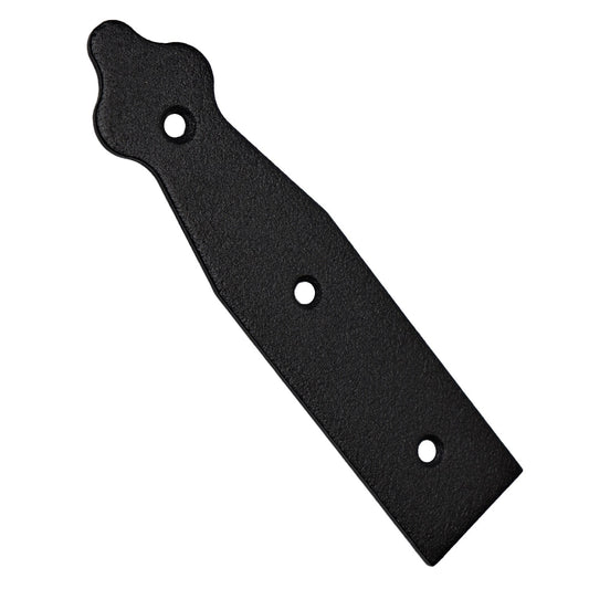 Pack of 1 x 150 mm Dummy Hinge Head, Black Steel, Vintage False Strap Hinge, Weather Resistant, Rust Proof Powder Coating