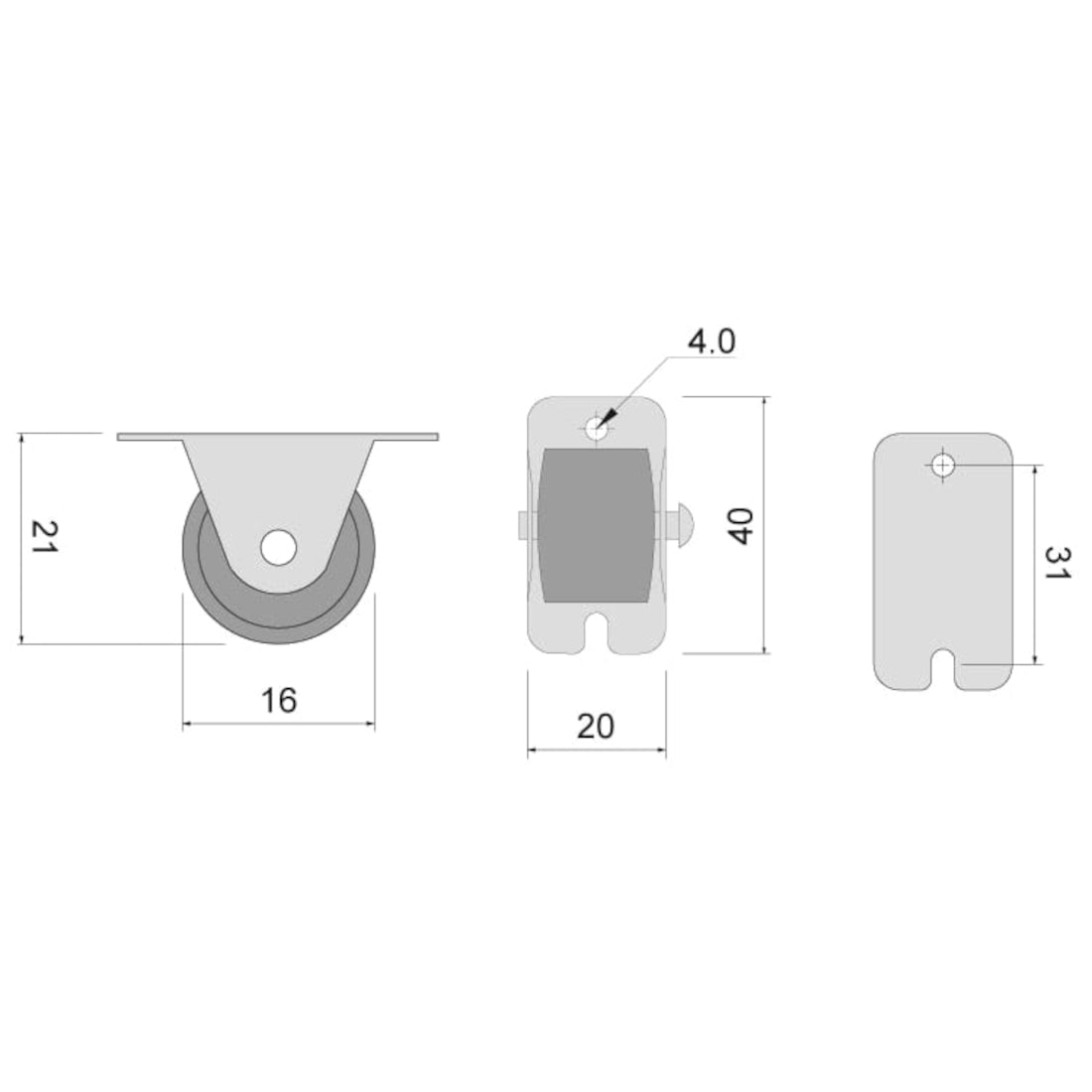 Pack of 5 x Heavy Duty Rubber Furniture Castor Wheels 22mm - Durable Furniture Caster Wheels - Easy Install, Carpet-Friendly