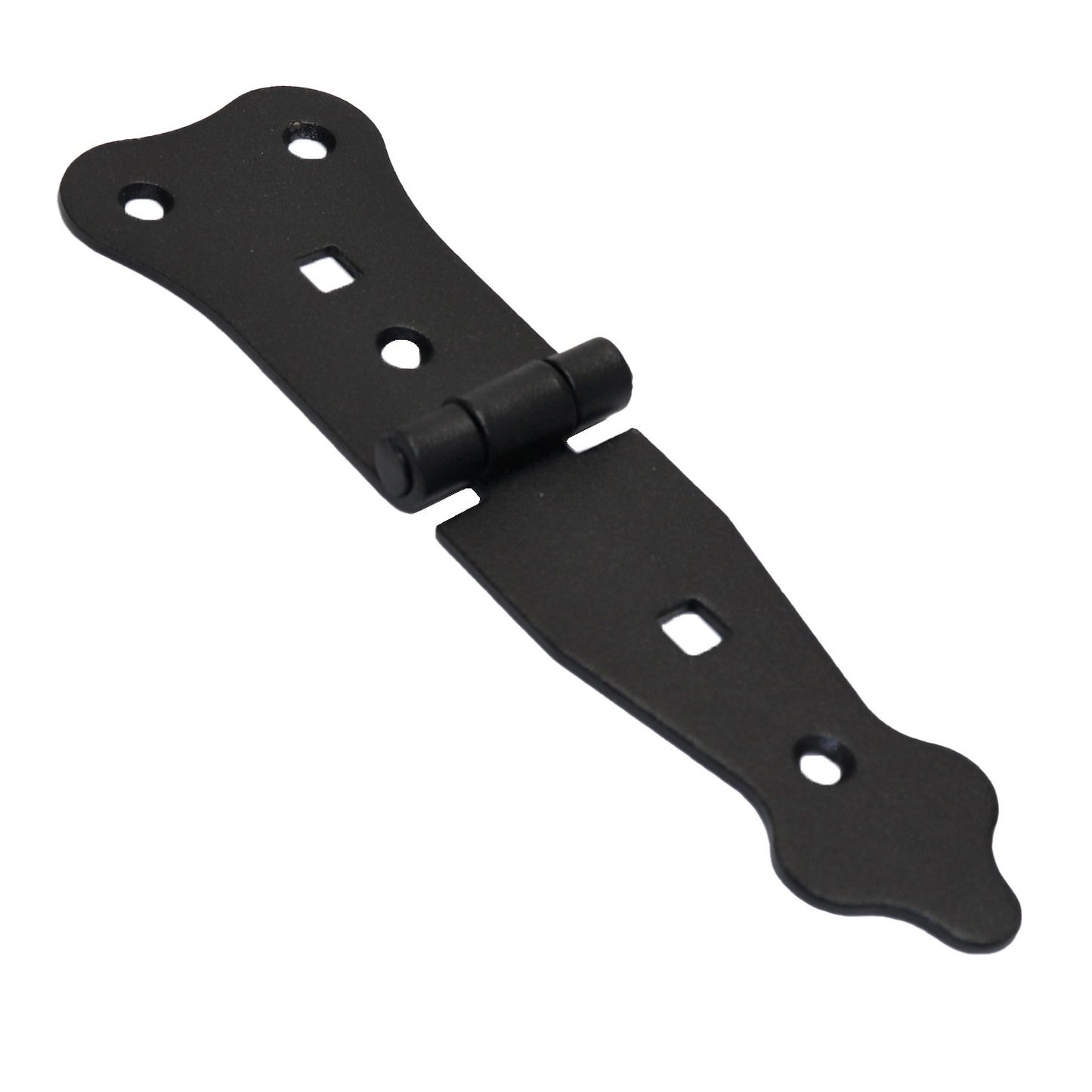 Pack of 1 x 100 mm Narrow T-Hinge Black, Vintage Steel Tee Hinges, Weather Resistant, Rust Proof Powder Coating, T Strap Hinges