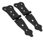 Pack of 2 x 100 mm Narrow T-Hinge Black, Vintage Steel Tee Hinges, Weather Resistant, Rust Proof Powder Coating, T Strap Hinges