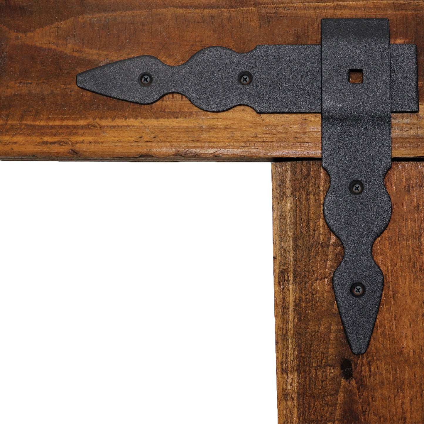 Pack of 1 x Flat Corner L Shape Plate, 200 x 200 mm Black Flat Right Angle Bracket, Powder Coated Steel Repair Brace Support