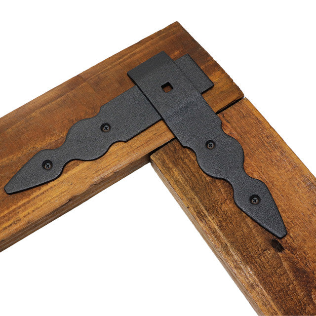 Pack of 1 x Flat Corner L Shape Plate, 200 x 200 mm Black Flat Right Angle Bracket, Powder Coated Steel Repair Brace Support