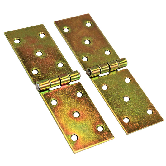 Pack of 2 x 150 mm Backflap Hinge Galvanised, Steel Back Flap Hinges, Weather Resistant, Rust Corrosion Proof, Strap Hinges