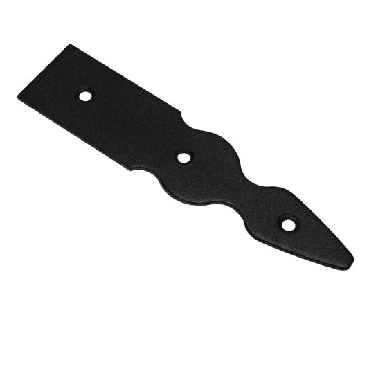 Pack of 1 x 100 mm Dummy Hinge Head, Vintage False Strap Hinge, Black Steel, Weather Resistant, Rust Proof Powder Coating