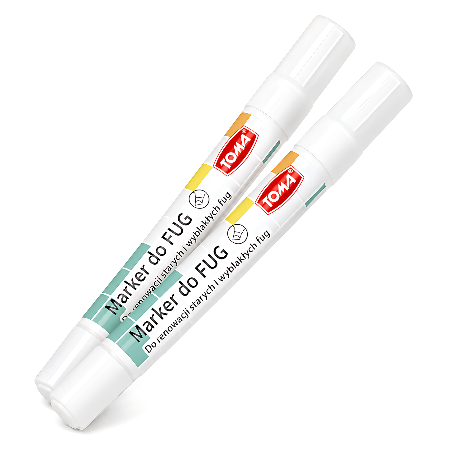 2 x White Grout Marker Pen for Tile Joints - Fast-Drying Water-Resistant Ink, Fade-Resistant - for Bathroom, Kitchen Grout Refresh