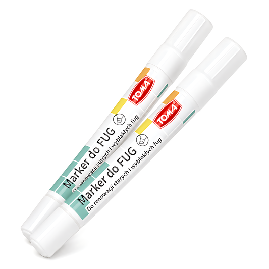 2 x White Grout Marker Pen for Tile Joints - Fast-Drying Water-Resistant Ink, Fade-Resistant - for Bathroom, Kitchen Grout Refresh