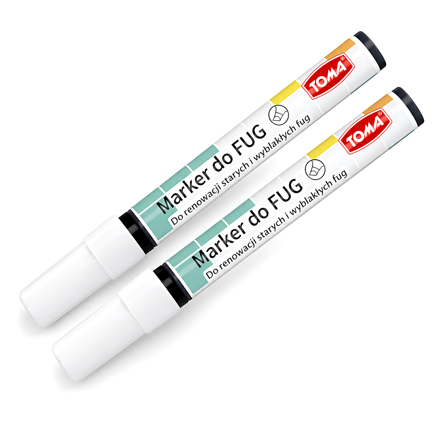 2 x Black Grout Marker Pen for Tile Joints - Fast-Drying Water-Resistant Ink, Fade-Resistant - for Bathroom, Kitchen Grout Refresh