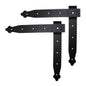 Pack of 2 x Flat Corner L Shape Plate, 250 x 250 mm Black Flat Right Angle Bracket, Decorative, Powder Coated Steel Repair Brace
