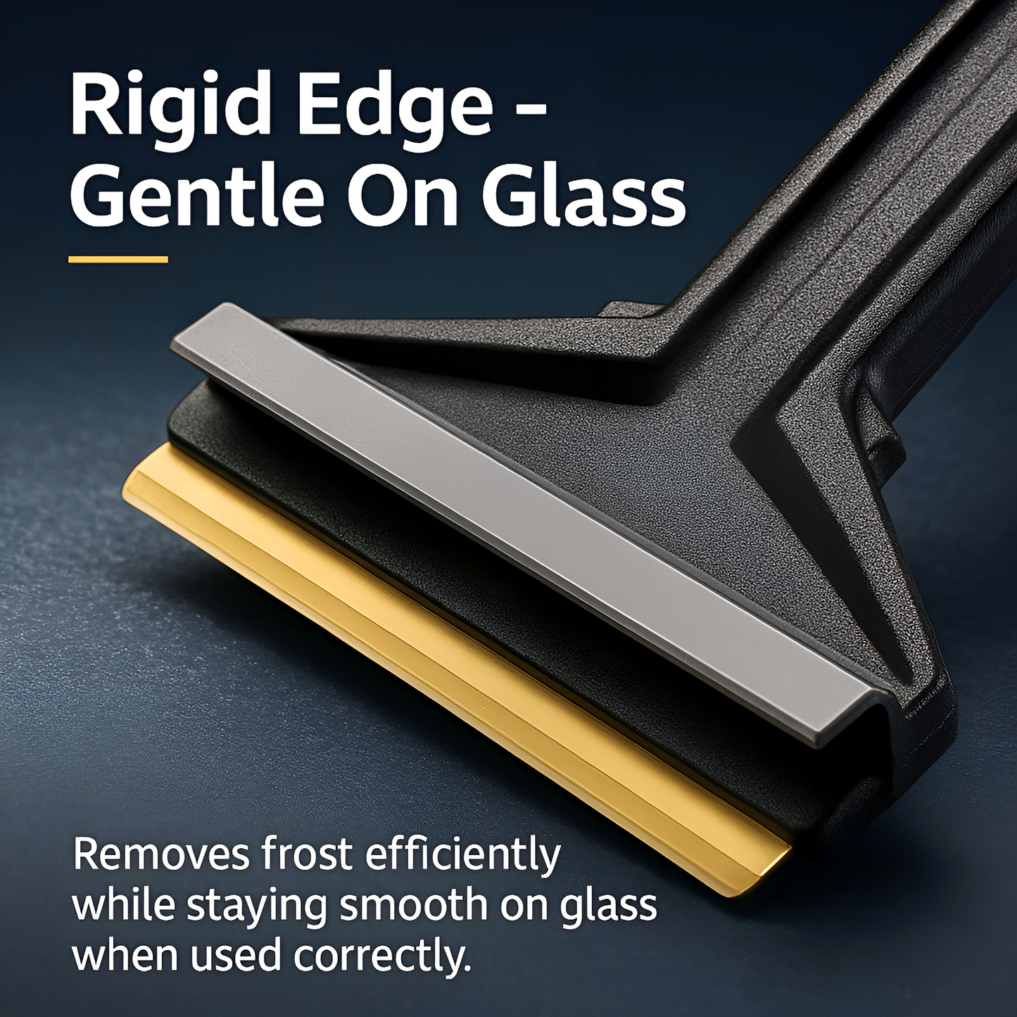 Murska 575 Brass Ice Scraper - 90mm Brass Blade Windscreen De-Icer with Squeegee & Wiper-Groove - Made in Finland - Random Colours