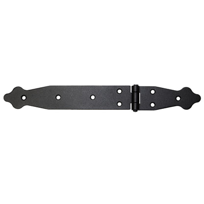 1 Pc x 100+200 mm Backflap Hinge Black, Steel Back Flap Hinges, Weather Resistant, Rust Proof Powder Coating, Strap Hinges