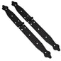 2 Pcs x 150+200 mm Backflap Hinge Black, Steel Back Flap Hinges, Weather Resistant, Rust Proof Powder Coating, Strap Hinges