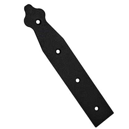 Pack of 1 x 200 mm Dummy Hinge Head, Black Steel, Vintage False Strap Hinge, Weather Resistant, Rust Proof Powder Coating