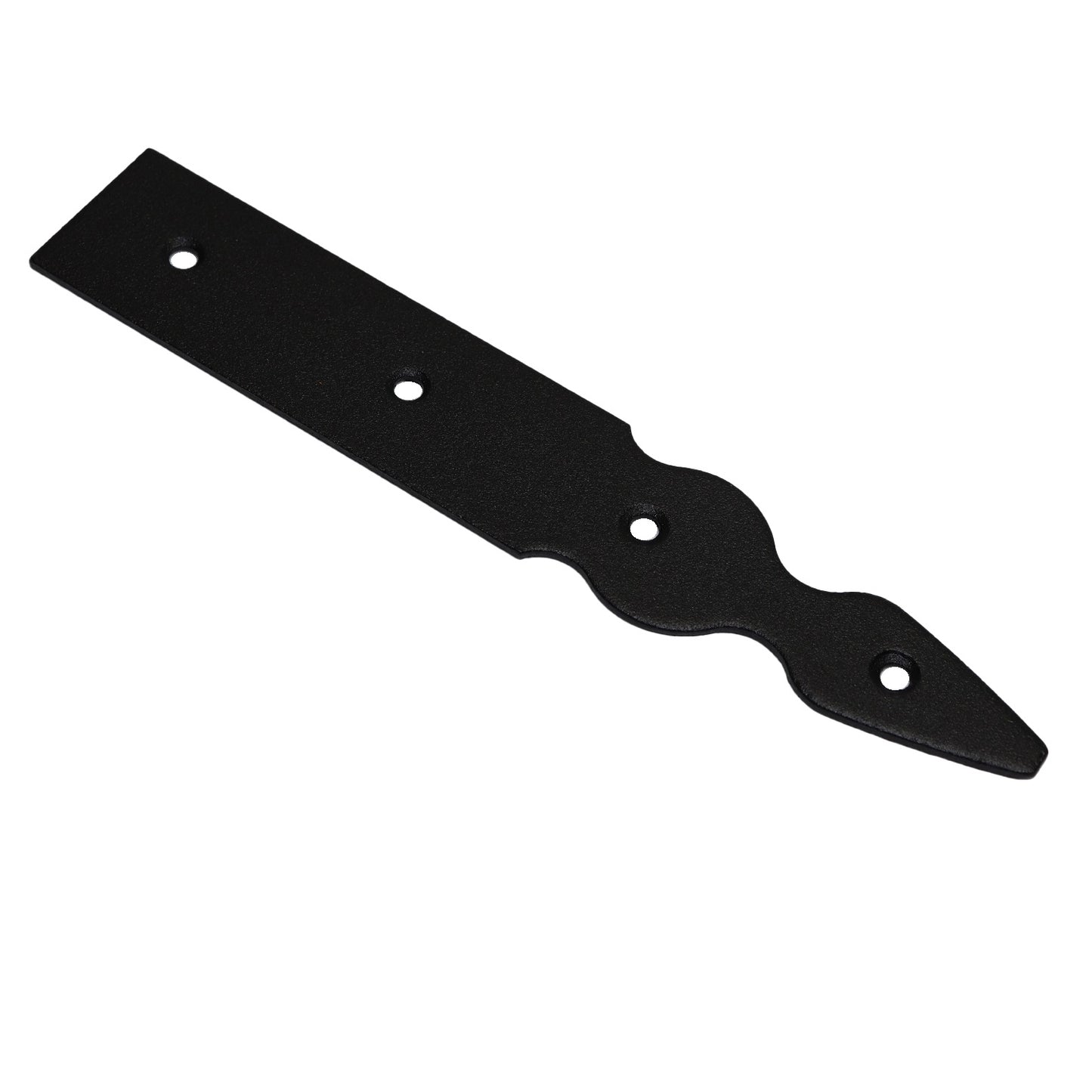 Pack of 1 x 200 mm Dummy Hinge Head, Vintage False Strap Hinge, Black Steel, Weather Resistant, Rust Proof Powder Coating