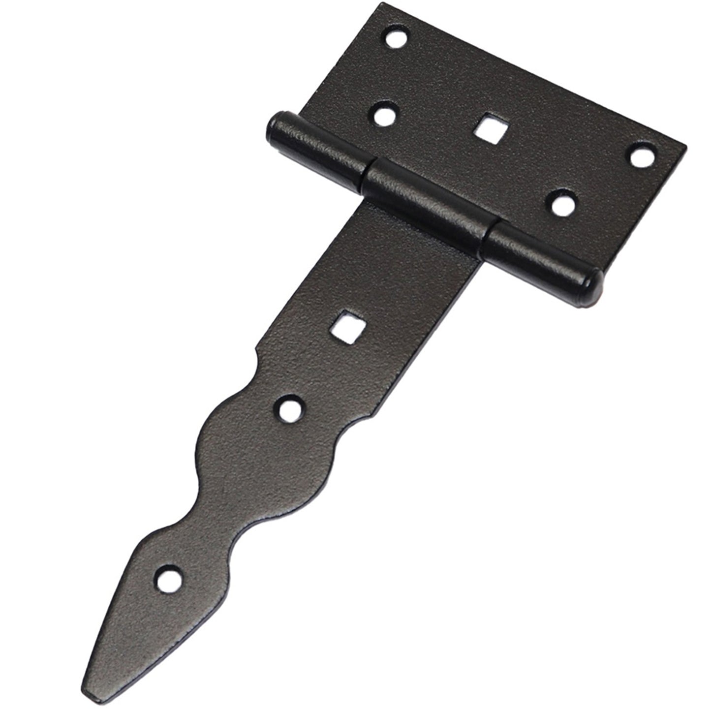 Pack of 10 x 150 mm T-Hinge Black, Steel Tee Hinges, Weather Resistant, Rust Proof Powder Coating, T Strap Hinges