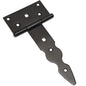 Pack of 1 x 150 mm T-Hinge Black, Steel Tee Hinges, Weather Resistant, Rust Proof Powder Coating, T Strap Hingess