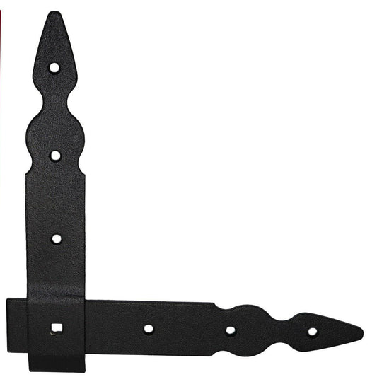 Pack of 1 x Flat Corner L Shape Plate, 200 x 200 mm Black Flat Right Angle Bracket, Powder Coated Steel Repair Brace Support