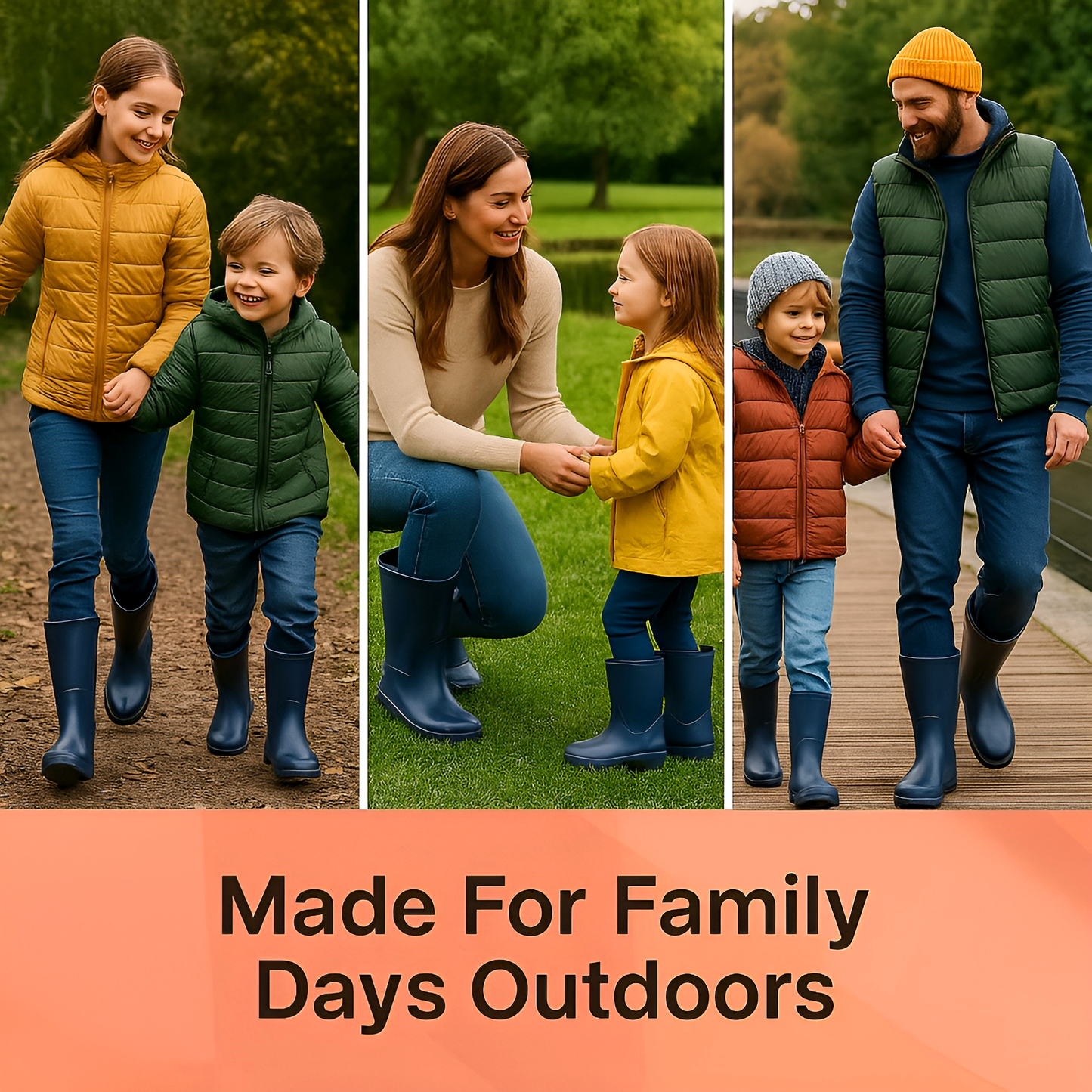 Navy PVC Ladies Wellington Boots - Waterproof Rain Boots for Women - Comfortable Easy-Clean Design & Non-Slip Sole (5 UK / 38 EU)