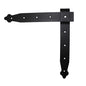 Pack of 1 x Flat Corner L Shape Plate, 250 x 250 mm Black Flat Right Angle Bracket, Decorative, Powder Coated Steel Repair Brace